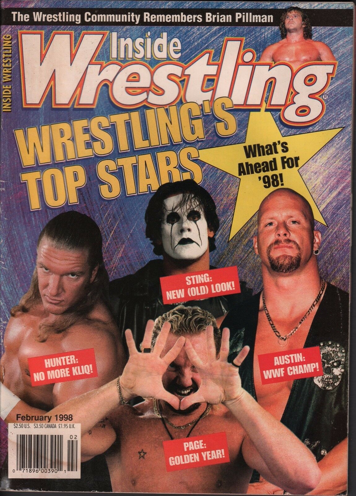 Inside Wrestling February 1998 Magazine PWcatalog