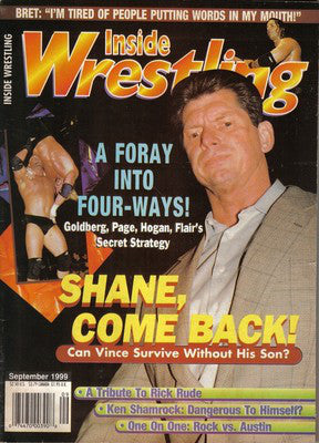 Inside Wrestling September 1999 Magazine PWcatalog