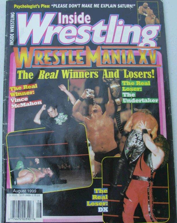 Inside Wrestling August 1999 Magazine PWcatalog