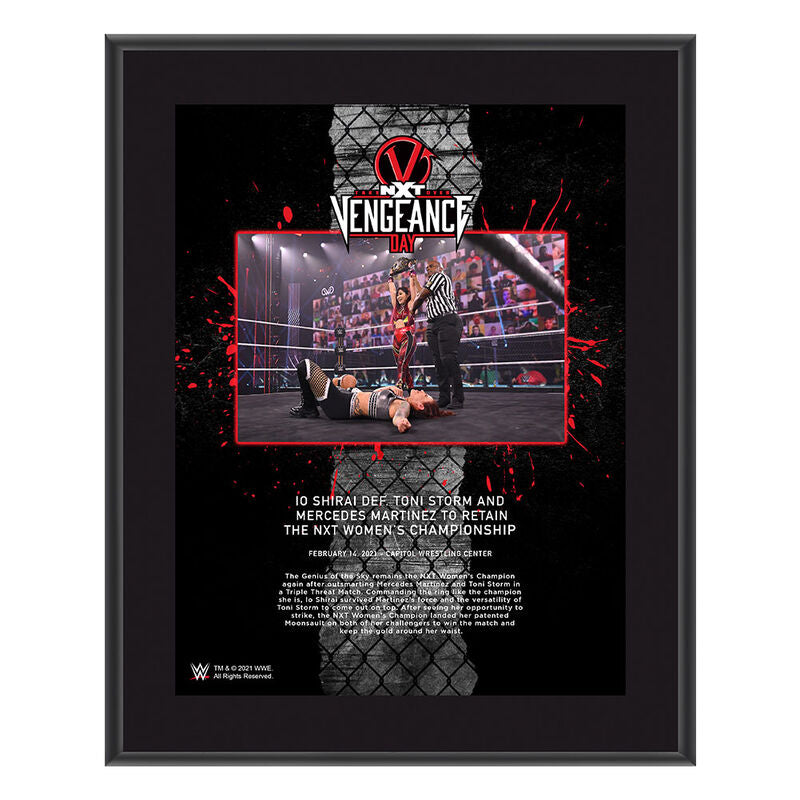 Io Shirai NXT TakeOver Vengeance Day 10x13 Commemorative Plaque Pwcatalog