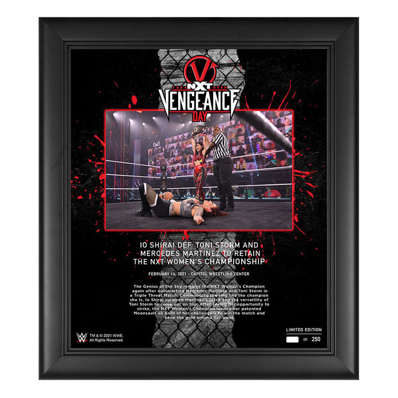 Io Shirai NXT TakeOver Vengeance Day 15x17 Commemorative Plaque