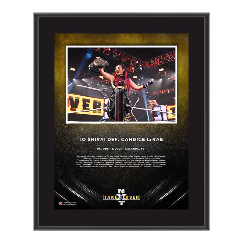 Io Shirai NXT Takeover 31 10 x 13 Commemorative Plaque Pwcatalog