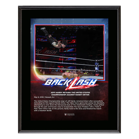 Jeff Hardy BackLash 2018 10 x 13 Photo Plaque