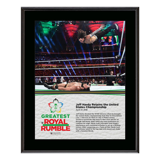 Jeff Hardy Greatest Royal Rumble 2018 10 x 13 Photo Plaque