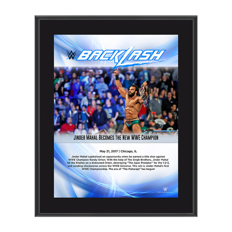 Jinder Mahal BackLash 2017 10 x 13 Commemorative Photo Plaque