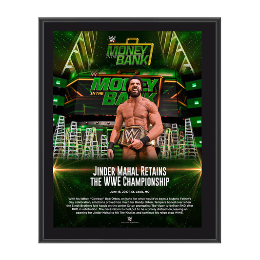 Jinder Mahal Money in the Bank 2017 10 x 13 Commemorative Photo Plaque Pwcatalog