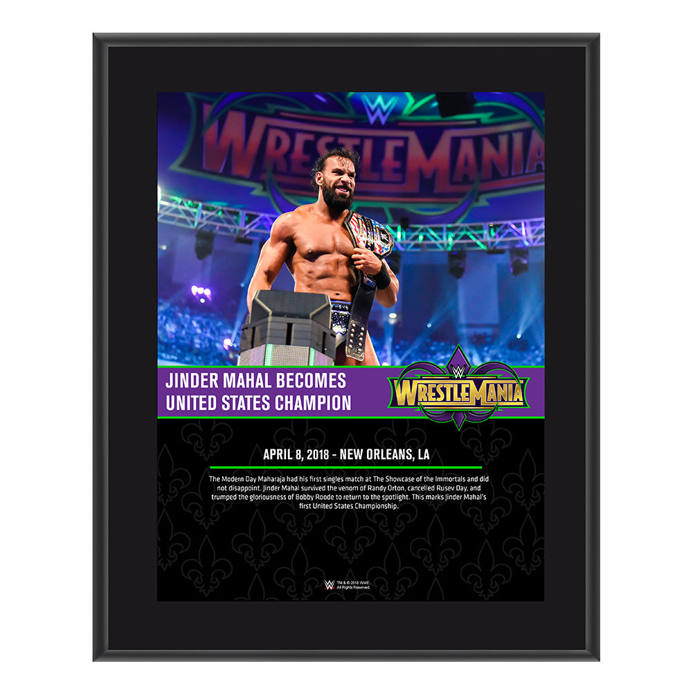 Jinder Mahal WrestleMania 34 10 x 13 Photo Plaque Pwcatalog