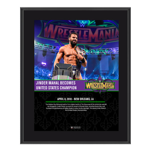 Jinder Mahal WrestleMania 34 10 x 13 Photo Plaque Pwcatalog