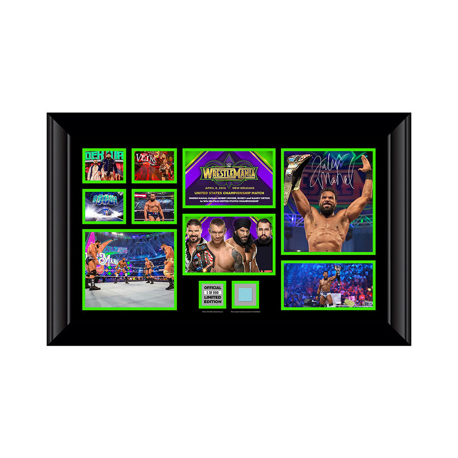 Jinder Mahal WrestleMania 34 Signed Commemorative Plaque