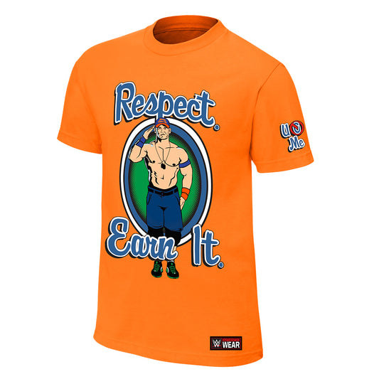 John Cena Respect. Earn It. Orange Youth Authentic T-Shirt