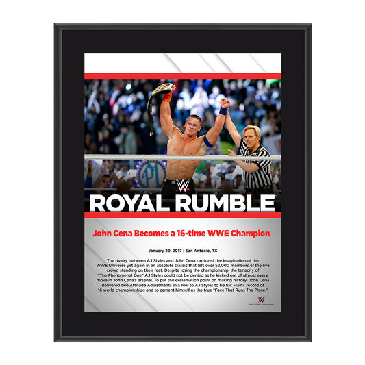 John Cena Royal Rumble 2017 10 x 13 Commemorative Photo Plaque Pwcatalog