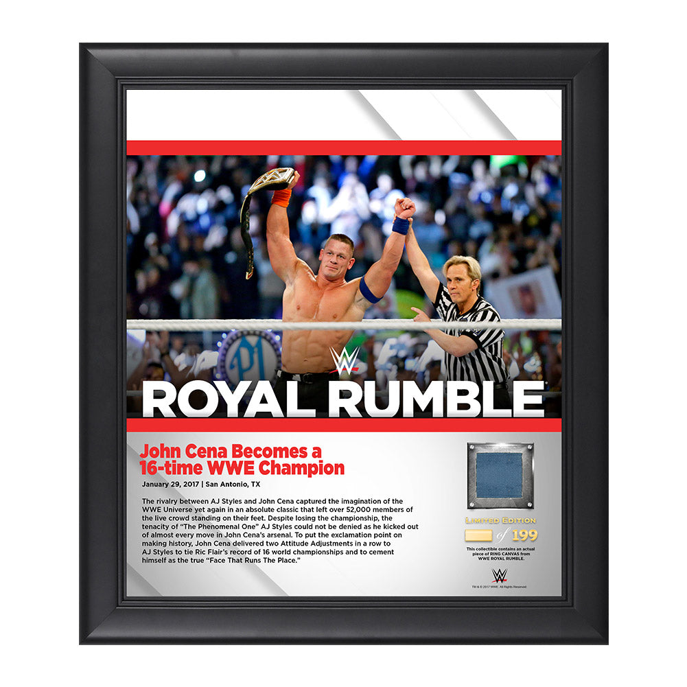John Cena Royal Rumble 2017 15 x 17 Framed Plaque w Ring Canvas Pwcatalog