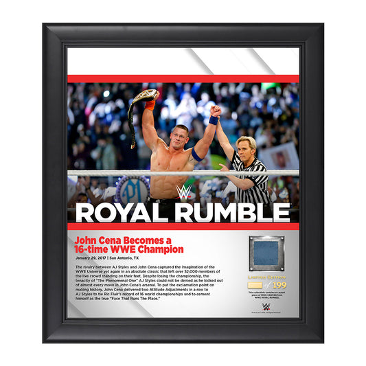 John Cena Royal Rumble 2017 15 x 17 Framed Plaque w Ring Canvas Pwcatalog