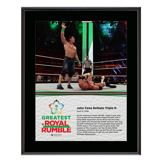 John Cena & Triple H Greatest Royal Rumble 2018 10 x 13 Photo Plaque