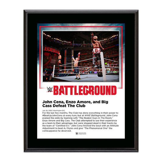 John Cena and Enzo & Big Cass Battleground 2016 10 x 13 Commemorative Photo Plaque