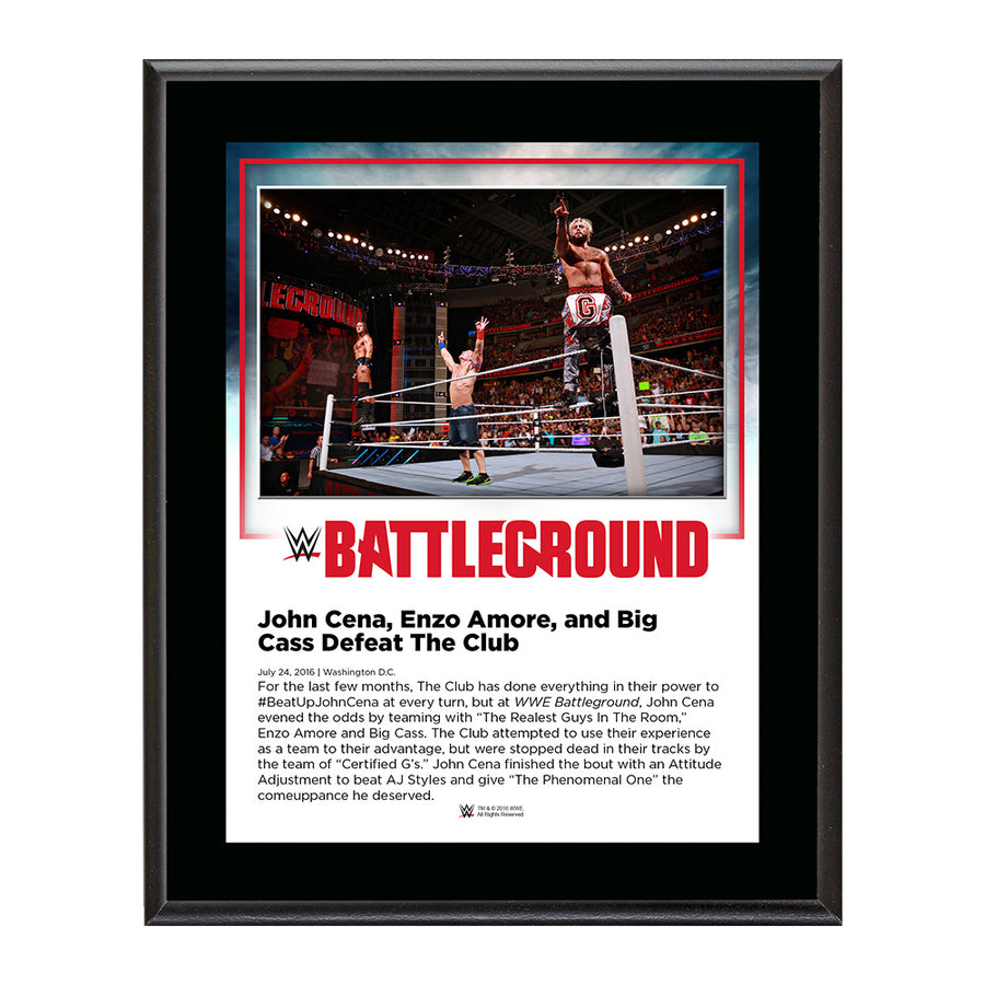 John Cena and Enzo & Big Cass Battleground 2016 10 x 13 Commemorative Photo Plaque Pwcatalog