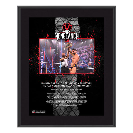 Johnny Gargano NXT TakeOver Vengeance Day 10x13 Commemorative Plaque