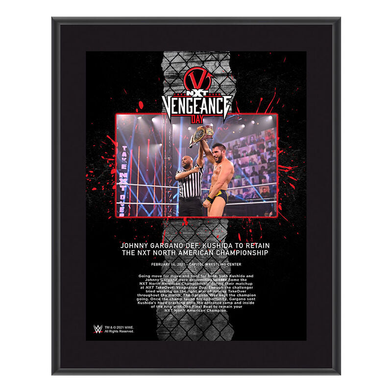 Johnny Gargano NXT TakeOver Vengeance Day 10x13 Commemorative Plaque Pwcatalog