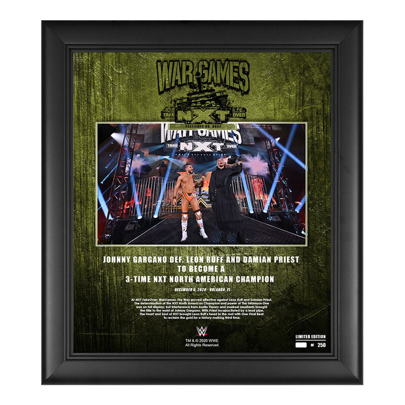 Johnny Gargano NXT WarGames 2020 15x17 Commemorative Plaque