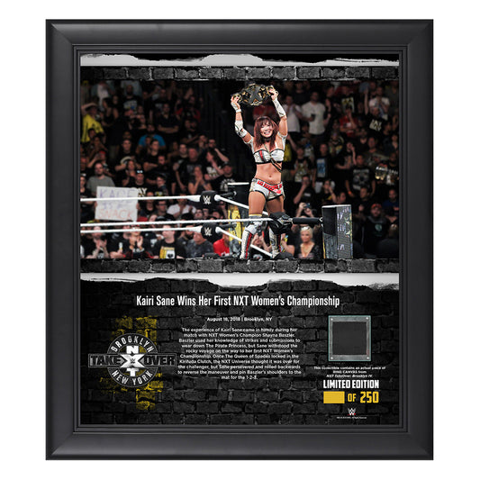 Kairi Sane NXT TakeOver Brooklyn 2018 15 x 17 Framed Plaque w Ring Canvas