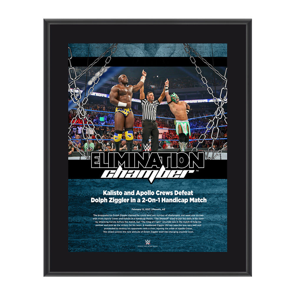 Kalisto & Apollo Crews Elimination Chamber 2017 10 x 13 Commemorative Photo Plaque