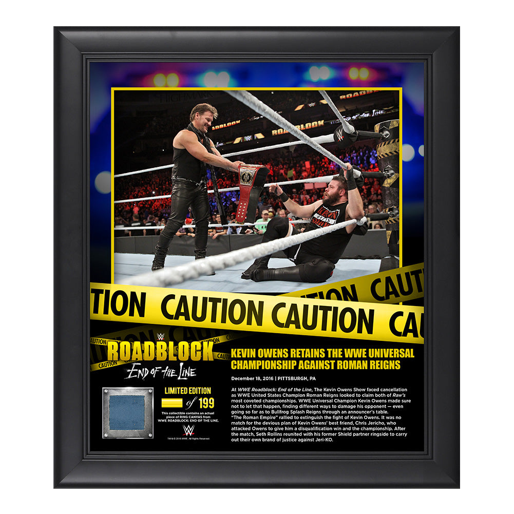 Kevin Owens RoadBlock 2016 15 x 17 Framed Plaque w Ring Canvas Pwcatalog