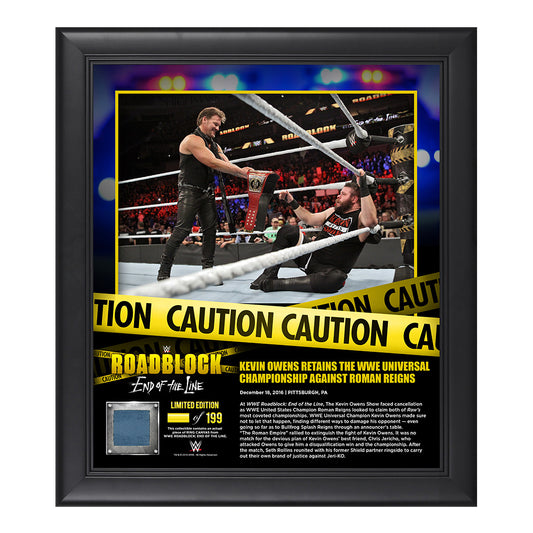 Kevin Owens RoadBlock 2016 15 x 17 Framed Plaque w Ring Canvas Pwcatalog