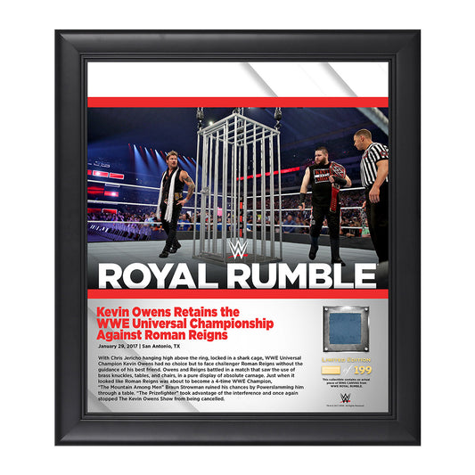 Kevin Owens Royal Rumble 2017 15 x 17 Framed Plaque w Ring Canvas Pwcatalog