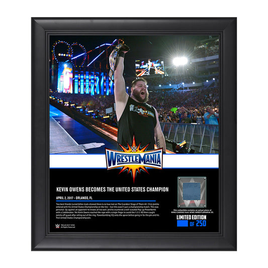 Kevin Owens WrestleMania 33 15 x 17 Framed Plaque w Ring Canvas Pwcatalog