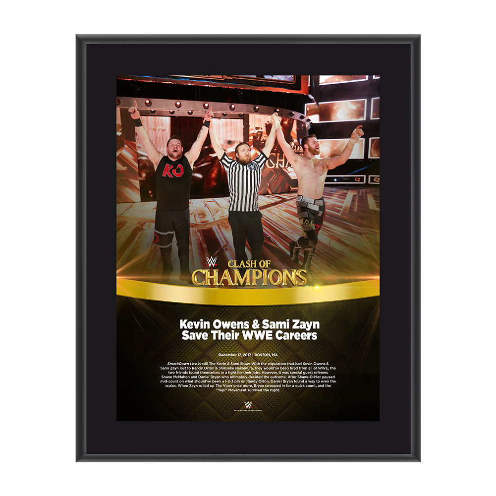Kevin Owens & Sami Zayn Clash of Champions 2017 10 x 13 Commemorative Photo Plaque Pwcatalog