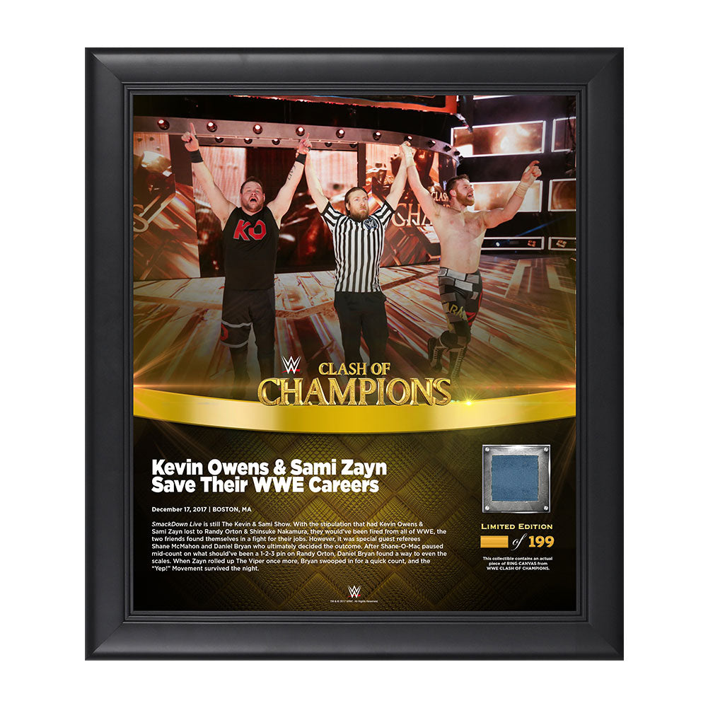 Kevin Owens & Sami Zayn Clash of Champions 2017 15 x 17 Framed Plaque w Ring Canvas Pwcatalog