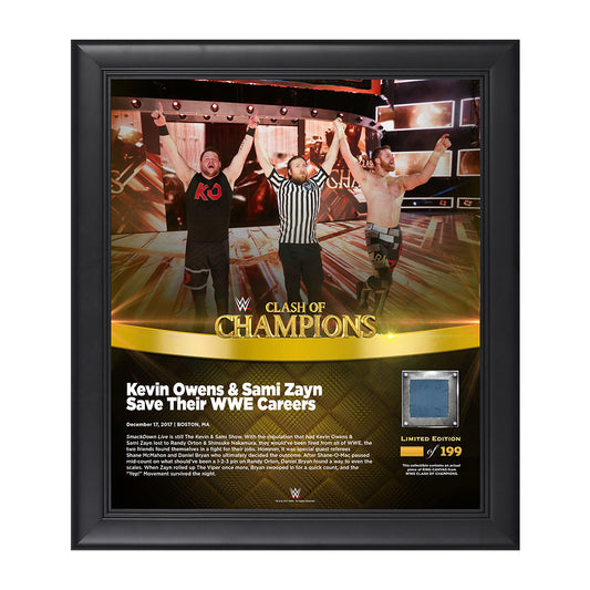 Kevin Owens & Sami Zayn Clash of Champions 2017 15 x 17 Framed Plaque w Ring Canvas