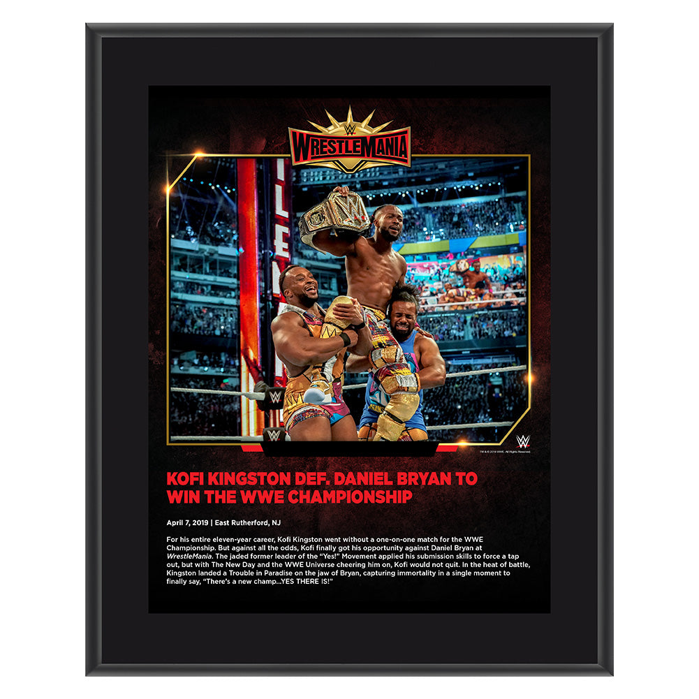 Kofi Kingston WrestleMania 35 10 x 13 Commemorative Plaque
