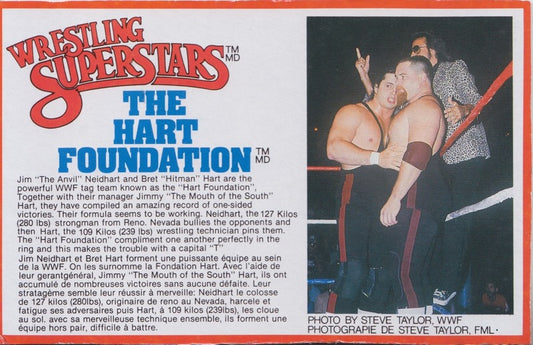 Hart Foundation Tag Team Box Bio card