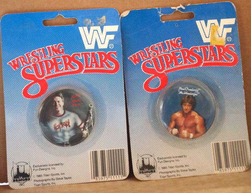 1985 Wrestling Superstars Roddy Piper &amp; Paul Orndorff buttons