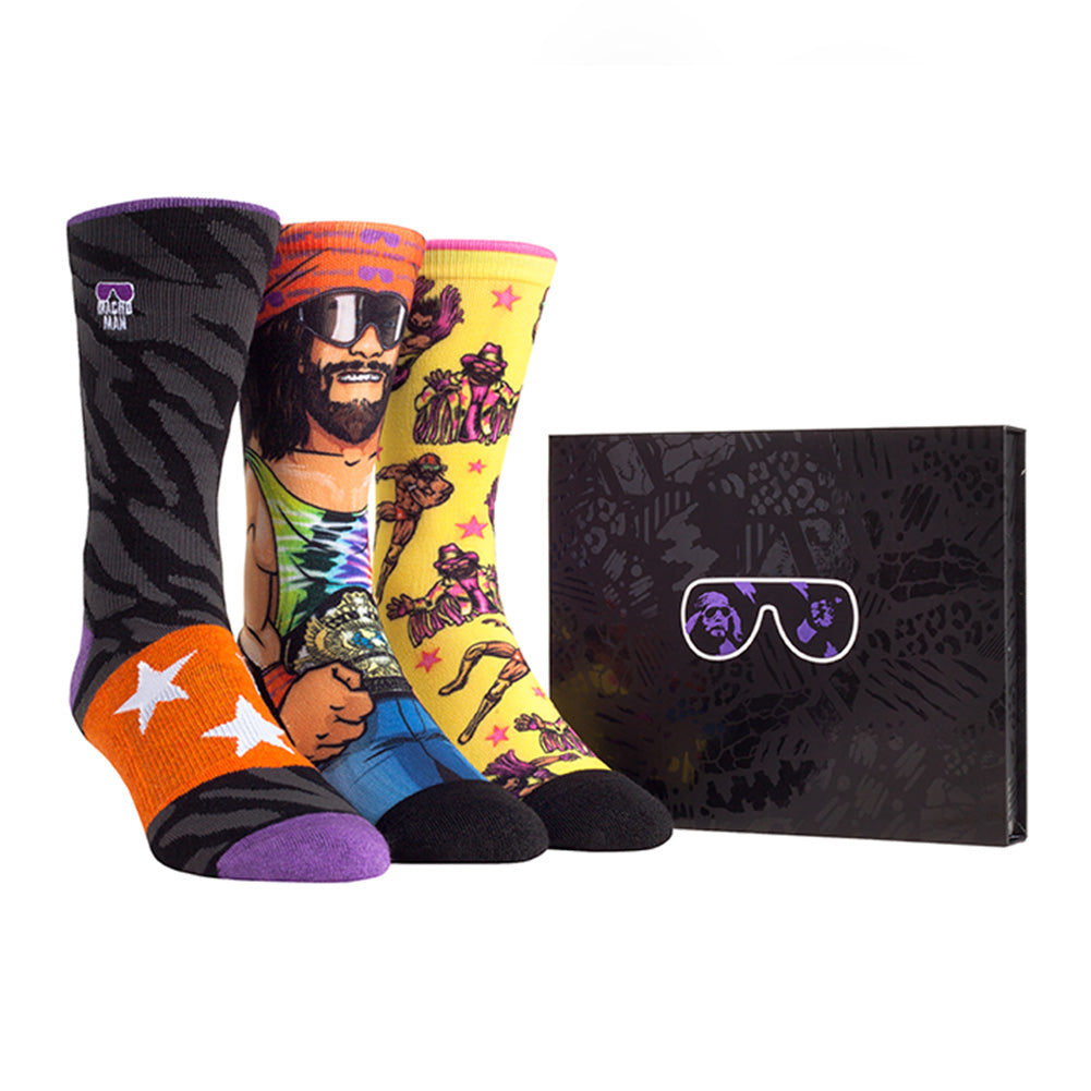Macho Man 3-Pair Rock' Em Socks Box Set Pwcatalog