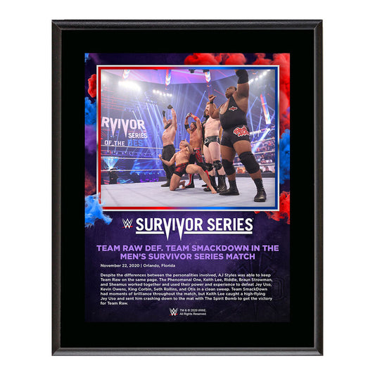 Men's Elimination Match Survivor Series 2020 10 x 13 Commemorative Plaque Pwcatalog