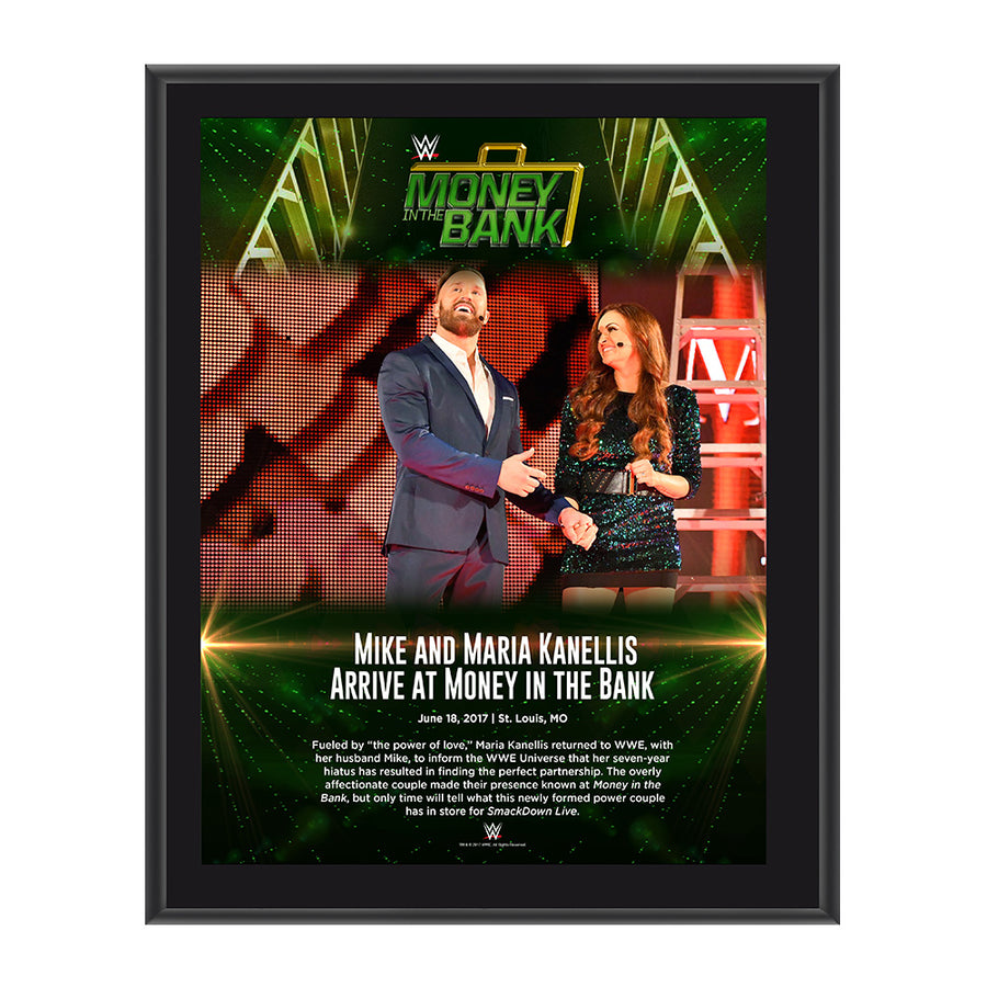 Mike & Maria Kanellis Money in the Bank 2017 10 x 13 Commemorative Photo Plaque Pwcatalog