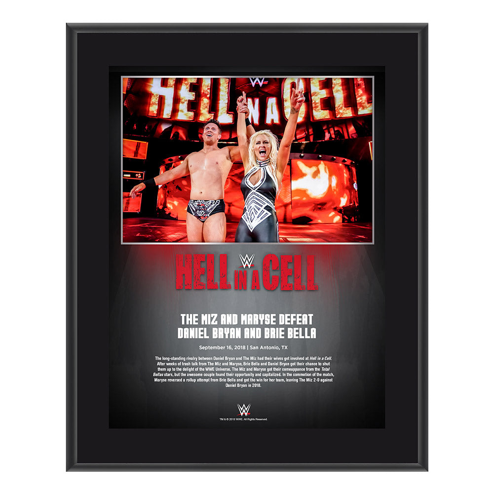 Miz & Maryse Hell in a Cell 2018 10 x 13 Commemorative Plaque