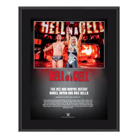 Miz & Maryse Hell in a Cell 2018 10 x 13 Commemorative Plaque