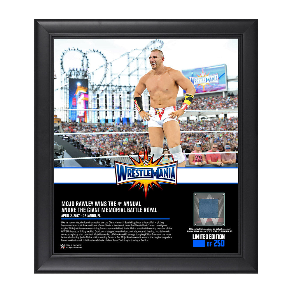 Mojo Rawley WrestleMania 33 15 x 17 Framed Plaque w Ring Canvas Pwcatalog