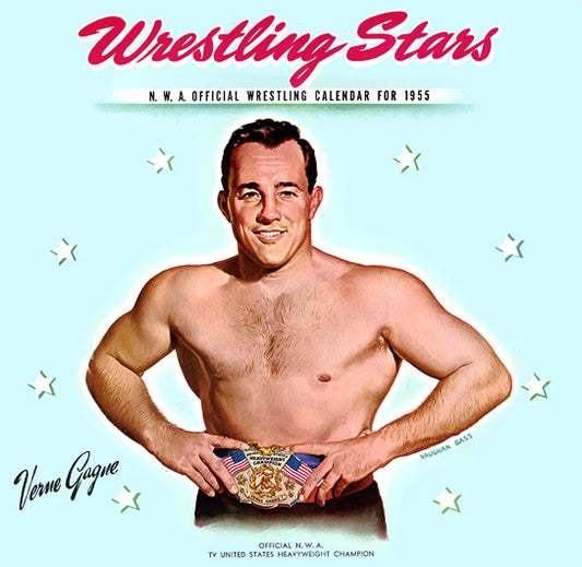 NWA program wrestling stars 1955 calendar