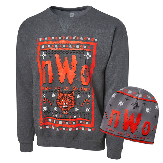 NWo Ugly Holiday Sweatshirt & Beanie Package
