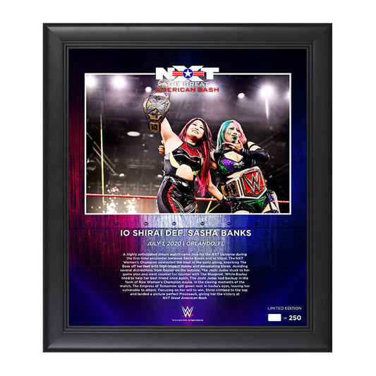NXT Great American Bash Io Shirai 15x17 Commemorative Limited Edition Plaque