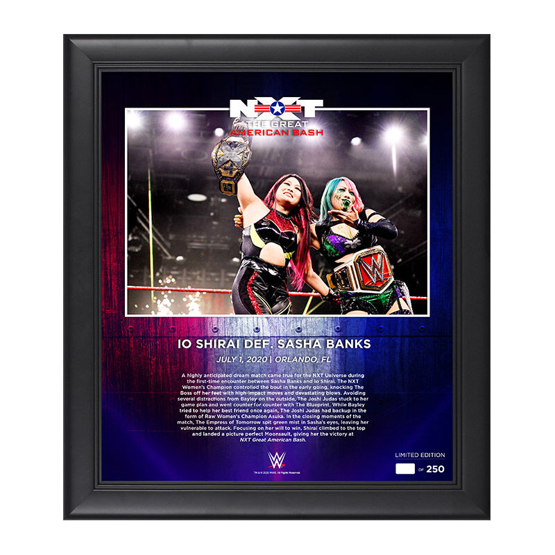 NXT Great American Bash Io Shirai 15x17 Commemorative Limited Edition Plaque Pwcatalog