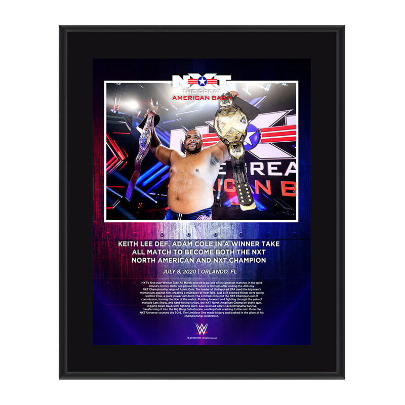 NXT Great American Bash Keith Lee 10x13 Commemorative Plaque Pwcatalog