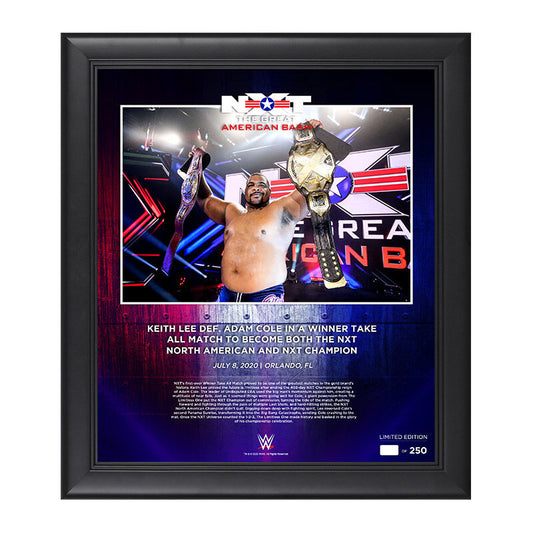 NXT Great American Bash Keith Lee 15x17 Commemorative Limited Edition Plaque