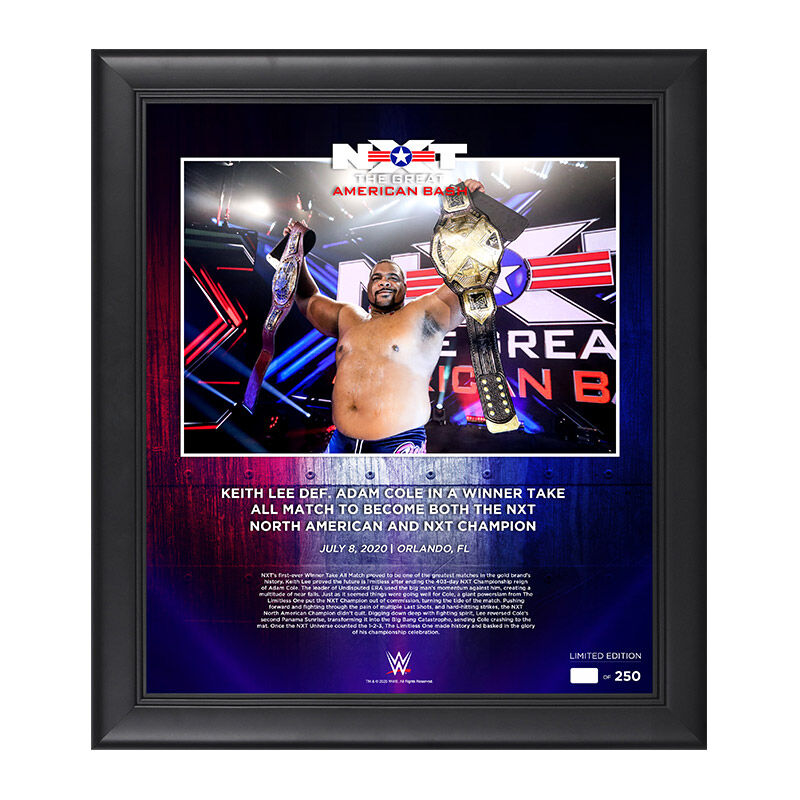 NXT Great American Bash Keith Lee 15x17 Commemorative Limited Edition Plaque Pwcatalog