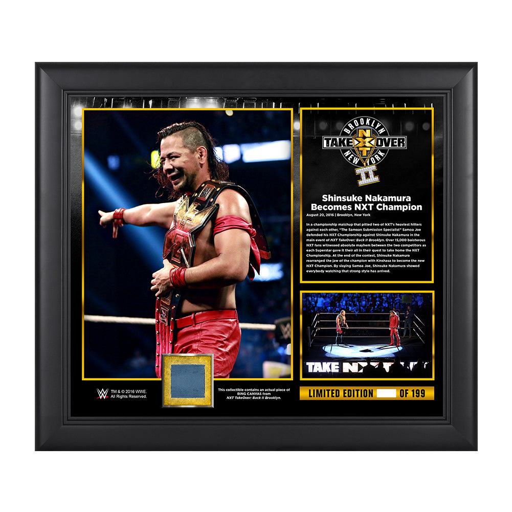 NXT Takeover Brooklyn II Shinsuke Nakamura 15 x 17 Framed Plaque w Ring Canvas