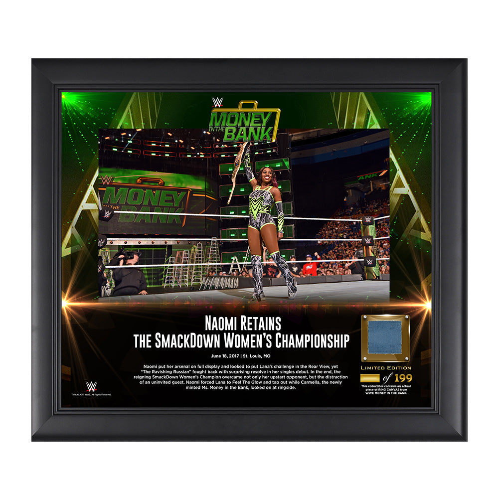 Naomi Money in the Bank 2017 15 X 17 Framed Plaque w Ring Canvas Pwcatalog
